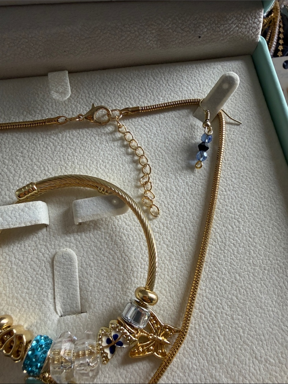 Gold-Tone Beach Charm Necklace & Bracelet Set with Blue Accents - Picture 4 of 9